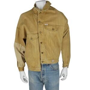 Vintage Guess USA Gold Reworked Refurbished Upcycled Denim Jean Trucker Jacket